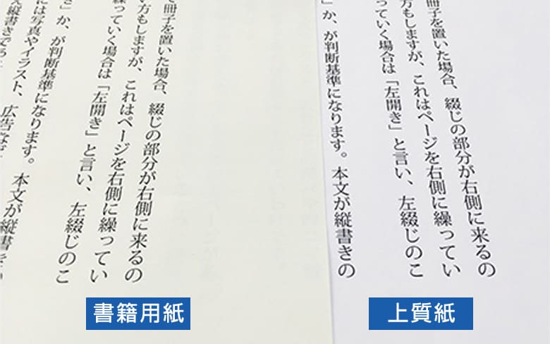 上質紙と書籍用紙