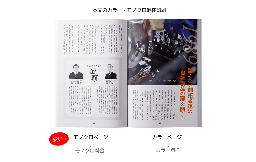 本文のカラー、モノクロ混在印刷で損していませんか？半額以下も可能！イシダ印刷の独自価格