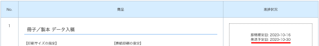 発送予定日