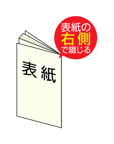 中綴じ冊子の右綴じ