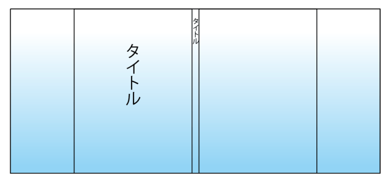 巻いた時の地色のずれが気になる方は、図のようにすべて同じ色の字色でデザインすると安心