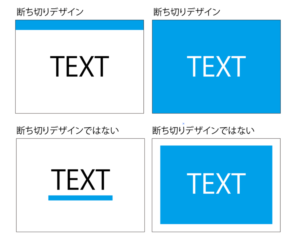 断ち切りデザインには塗り足しをつける