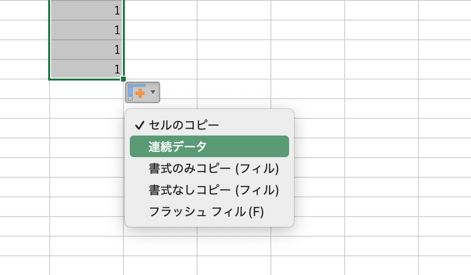 オートフィルオプション