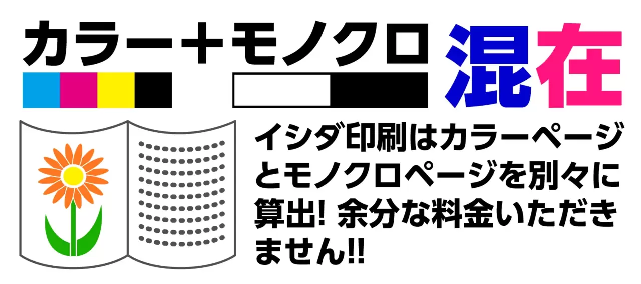 カラー料金はカラーページだけ！ 印刷費の削減効果抜群！