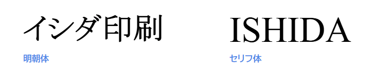 明朝体とセリフ体