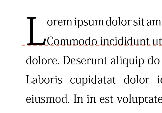 2行目のベースラインと合っていれば綺麗な見た目になります