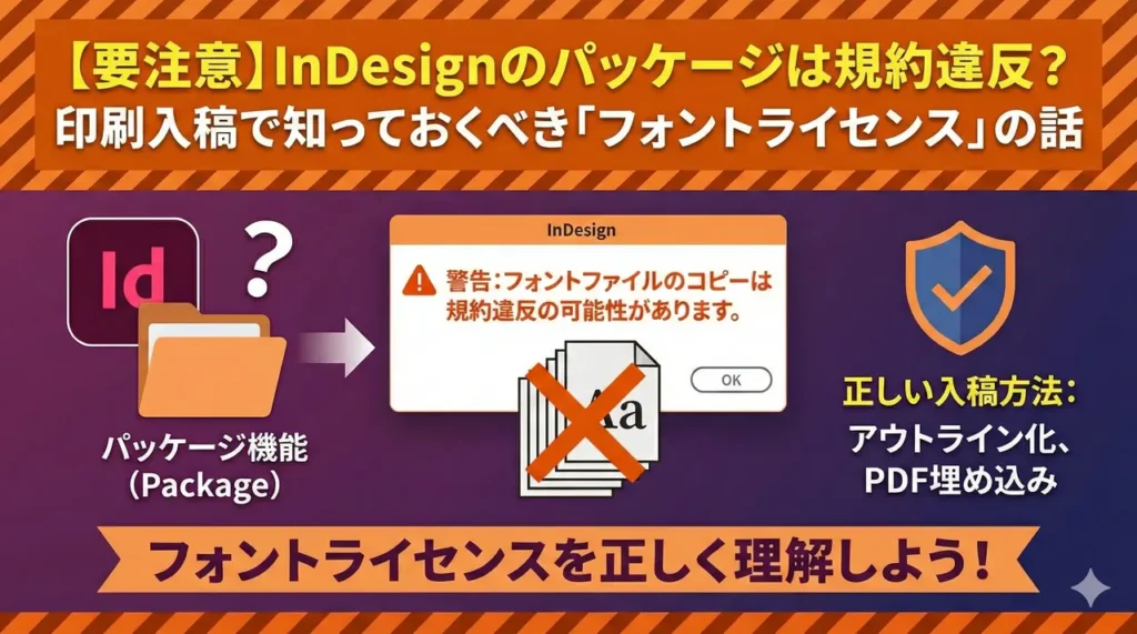 【要注意】InDesignのパッケージは規約違反？印刷入稿で知っておくべき「フォントライセンス」の話