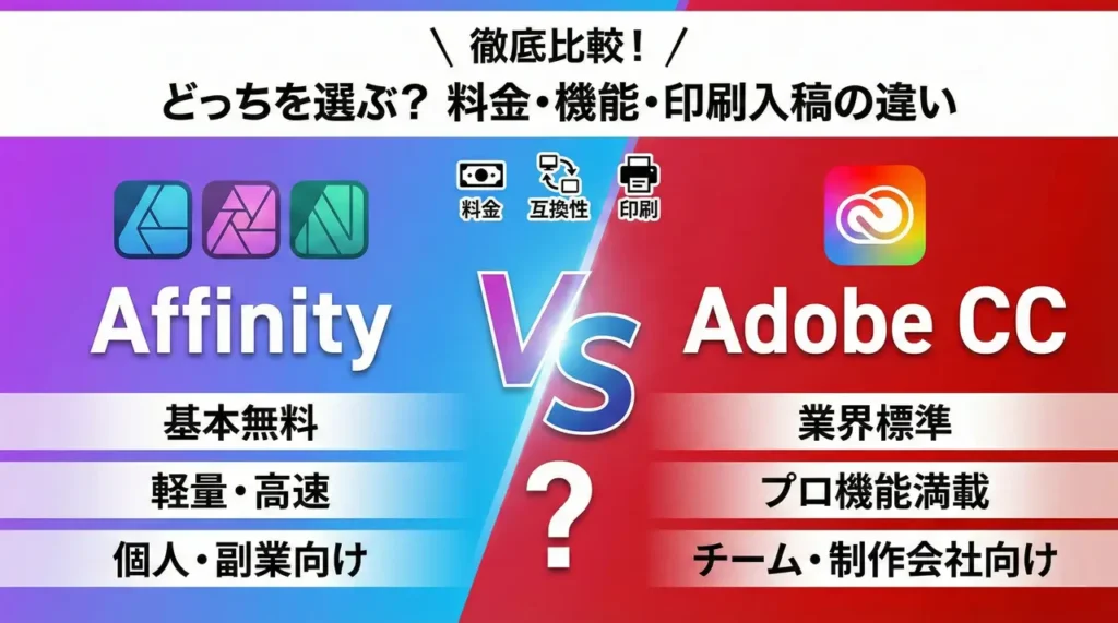 AffinityとAdobeの違いとは？用途によって異なる選び方