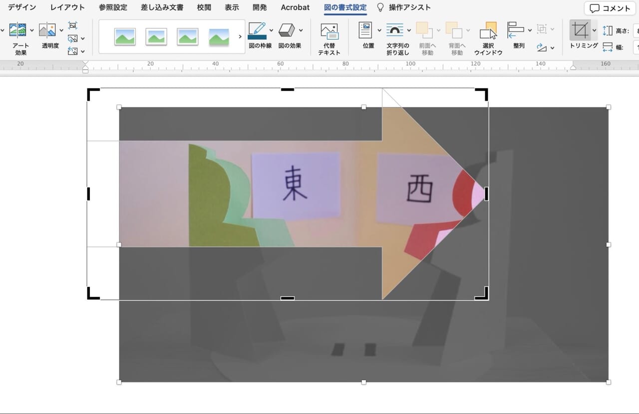 画像を動かしながらトリミング範囲を調整