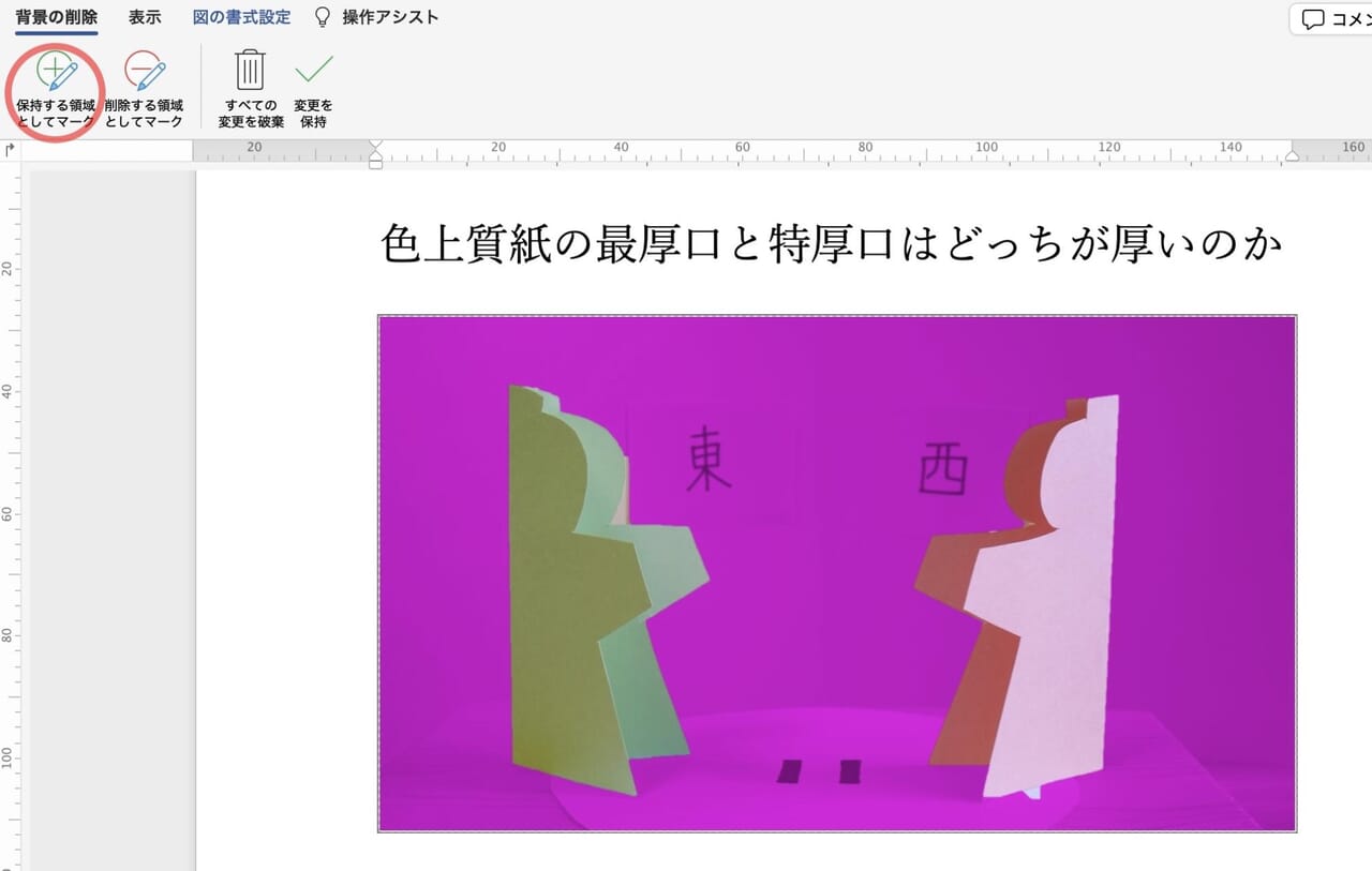 ［保持する領域としてマーク］