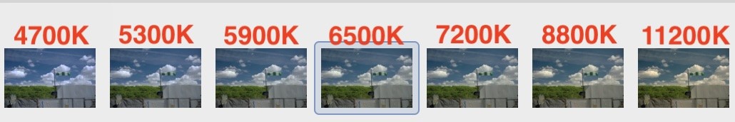 選択できる色温度