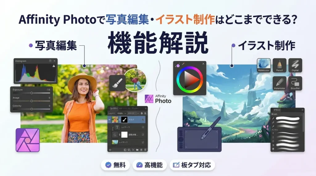 Affinity Photoで写真編集・イラスト制作はどこまでできる？