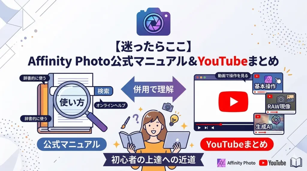 Affinity Photo公式マニュアル＆YouTubeまとめ