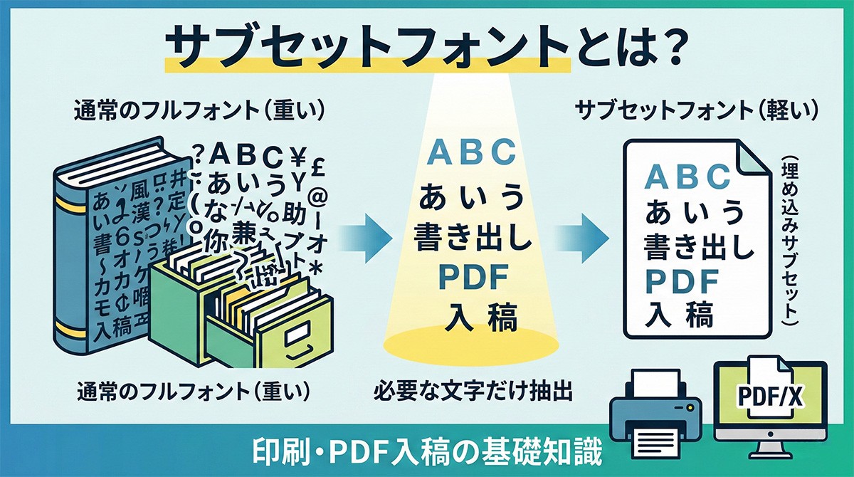 サブセットフォントとは？印刷・PDF入稿で知っておきたい基礎知識 