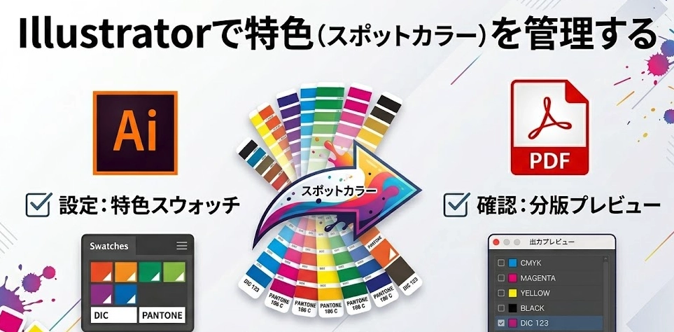 【DTP】特色（スポットカラー）とは？Illustratorでの設定と管理の注意点