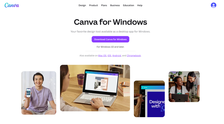 Canva公式のデスクトップアプリダウンロード画面