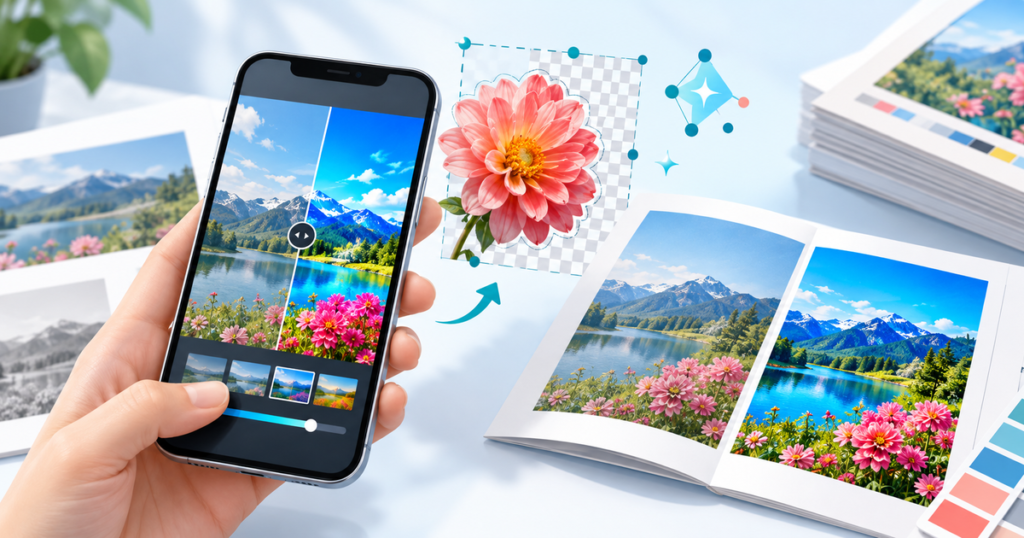 スマホの自動補正・背景リムーバ・AI｜手軽なツールの「加工機能」を印刷に使うときの注意点